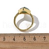 Rhombus Natural Green Aventurine Finger Rings RJEW-B113-01G-03-5