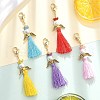Angel Glass Pearl & MIYUKI Seed Beaded & Polycotton Tassel Pendant Decorations HJEW-MZ00197-2