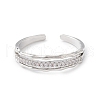 Clear Cubic Zirconia Open Cuff Ring RJEW-C056-04P-2