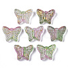Transparent Spray Painted Glass Beads GLAA-R215-06-E01-1
