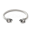 Viking 304 Stainless Steel Open Cuff Bangles for Men BJEW-U001-07J-AS-1