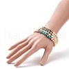 4Pcs 4 Style Natural & Synthetic Mixed Stone Stretch Bracelet Sets with Wood Beads for Women BJEW-JB08359-3