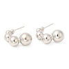 Rack Plating Brass Ear Studs for Women EJEW-Q770-13P-1