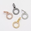 CZ Brass Micro Pave Cubic Zirconia Circle Charms ZIRC-L018-11-1