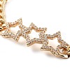 Cubic Zirconia Link Bracelet with Golden Brass Curb Chains BJEW-C055-06E-G-2