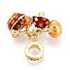 Brass Micro Pave Cubic Zirconia Pendants KK-N271-01G-2
