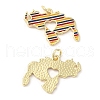 Brass Enamel Pendants KK-K332-34G-02-2