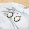 Bohemian Style Oval Alloy & Synthetic Turquoise Pendant Necklaces & Dangle Earrings & Cuff Rings Sets FS-WG676BC-01-4
