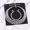 Flat Round Alloy Rhinestone Chain Bracelets & Stud Earrings & Multilayer Chain Necklaces FS-WG65918-02-1