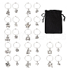 48Pcs 24 Style 12 Constellations Alloy Wine Glass Charms with Rhinestone AJEW-TAC00002-29