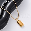 304 Stainless Steel Rectangle Pendant Snake Chain Necklaces for Women Men EJEW-Z044-02G-5