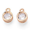 Flat Round Alloy Charms X-ZIRC-R007-054A-03-2