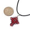 Transparent Electroplate Glass Pendant Necklaces NJEW-MZ00040-4