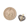 3Pcs 3 Styles Brass Glass Heart Pendants PALLOY-JF03688-02-2