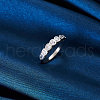 Rhodium Plated 925 Sterling Silver Cubic Zirconia Heart Finger Ring for Women RJEW-L124-003P-4
