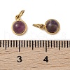 Ion Plating(IP) Natural Amethyst Half Round Charms with Jump Ring STAS-A097-05G-14-2