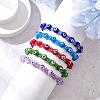 Lampwork Evil Eye Beads Braided Bead Bracelets for Men Women BJEW-MZ00160-3