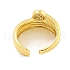 Brass Micro Pave Clear Cubic Zirconia Round Open Cuff Ring for Women RJEW-M173-09B-G-3