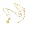 Human/Girl Real 18K Gold Plated Plated Alloy Micro Pave Cubic Zirconia Pendant Necklaces NJEW-H416-04G-1