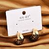 Brass Enamel Stud Earrings EJEW-P301-12G-3