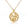 Alloy Flat Round with Constellation Pendant Necklaces PW-WG52384-11-1