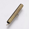 Brass Slide On End Clasp Tubes KK-Q747-11G-AB-4