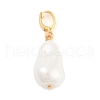 Brass Glass Pearl Pendants KK-G496-14G-1