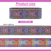 7M Ethnic Style Embroidery Flower Polyester Ribbon OCOR-WH0078-235-2