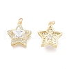 Brass Micro Pave Cubic Zirconia Pendants ZIRC-F114-10-G-2