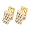 Brass Micro Pave Clear Cubic Zirconia Hoop Earrings for Women EJEW-S228-02G-1