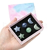 Natural Gemstone Healing Moon & Star & Round Ornaments AJEW-FS0001-12A-6