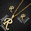 201 Stainless Steel Pendant Necklaces & Stud Earrings Sets WG00841-28-1