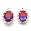 Transparent Faceted Glass Pendants GLAA-R212-04C-2