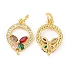 Rack Plating Brass Pave Cubic Zirconia Pendants KK-Z026-04G-1