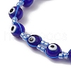 Lampwork Evil Eye Beads Braided Bead Bracelets for Men Women BJEW-MZ00160-03-3
