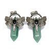 Natural Green Aventurine Faceted Pointed Bullet Big Pendants G-Q165-01AS-06-1