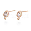 Brass Stud Earring Findings KK-Q750-032G-1