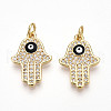Brass Micro Pave Cubic Zirconia Pendants KK-T070-70-1