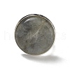 Natural Labradorite Round Adjustable Rings RJEW-K371-09S-15-3