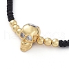 Skull Adjustable Brass Nylon Thread Braided Bracelets BJEW-JB04985-03-2