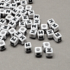 Large Hole Acrylic Letter European Beads SACR-Q103-6mm-01M-1