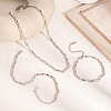 Stainless Steel Twist Link Chain Necklace & Bracelet & Anklet Sets for Women VF6522-1-3