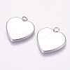 Tarnish Resistant 304 Stainless Steel Pendant Cabochon Settings STAS-K148-04A-3