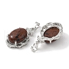 Natural Mahogany Obsidian Oval Pendants G-NH0025-15P-22-2