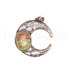 Retro Hollow Natural Unakite Pendants PW-WGE1A4B-11-1