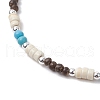 Summer Beach Synthetic Turquoise & Natural Coconut Round Heishi Beaded Necklaces NJEW-JN05211-3