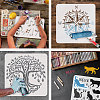 6Pcs 2 Sizes 3 Style PET Hollow Out Drawing Painting Stencils Sets DIY-WH0383-0001-4