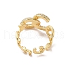 Brass Micro Pave Cubic Zirconia Open Cuff Rings RJEW-R146-17C-G-2