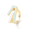 Rack Plating Brass Enamel Cuff Ring for Women RJEW-F143-03G-1