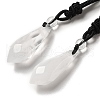 Cone Natural Quartz Crystal Pendant Necklace with Nylon Rope for Women G-H286-08D-1